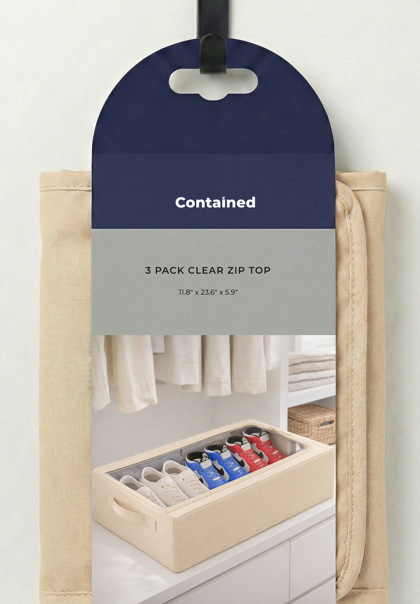3 PC STORAGE CLEAR ZIP TOP