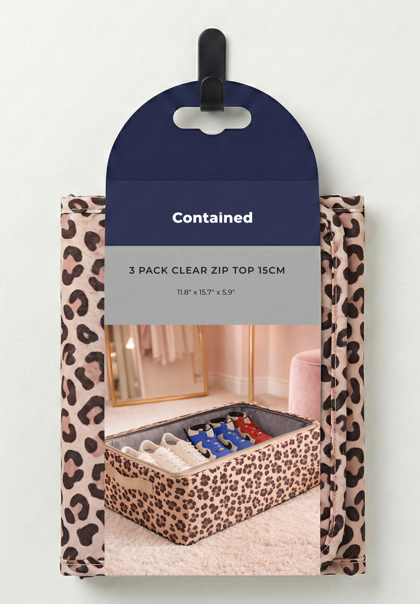 3 PC STORAGE TOTE WITH CLEAR ZIP TOP 15CM