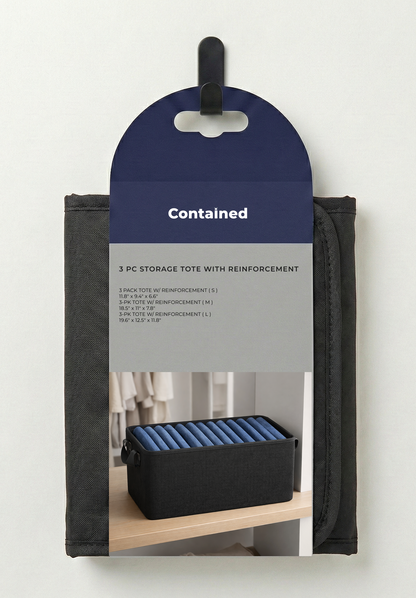 3 PC STORAGE TOTE WITH REINFORCEMENT