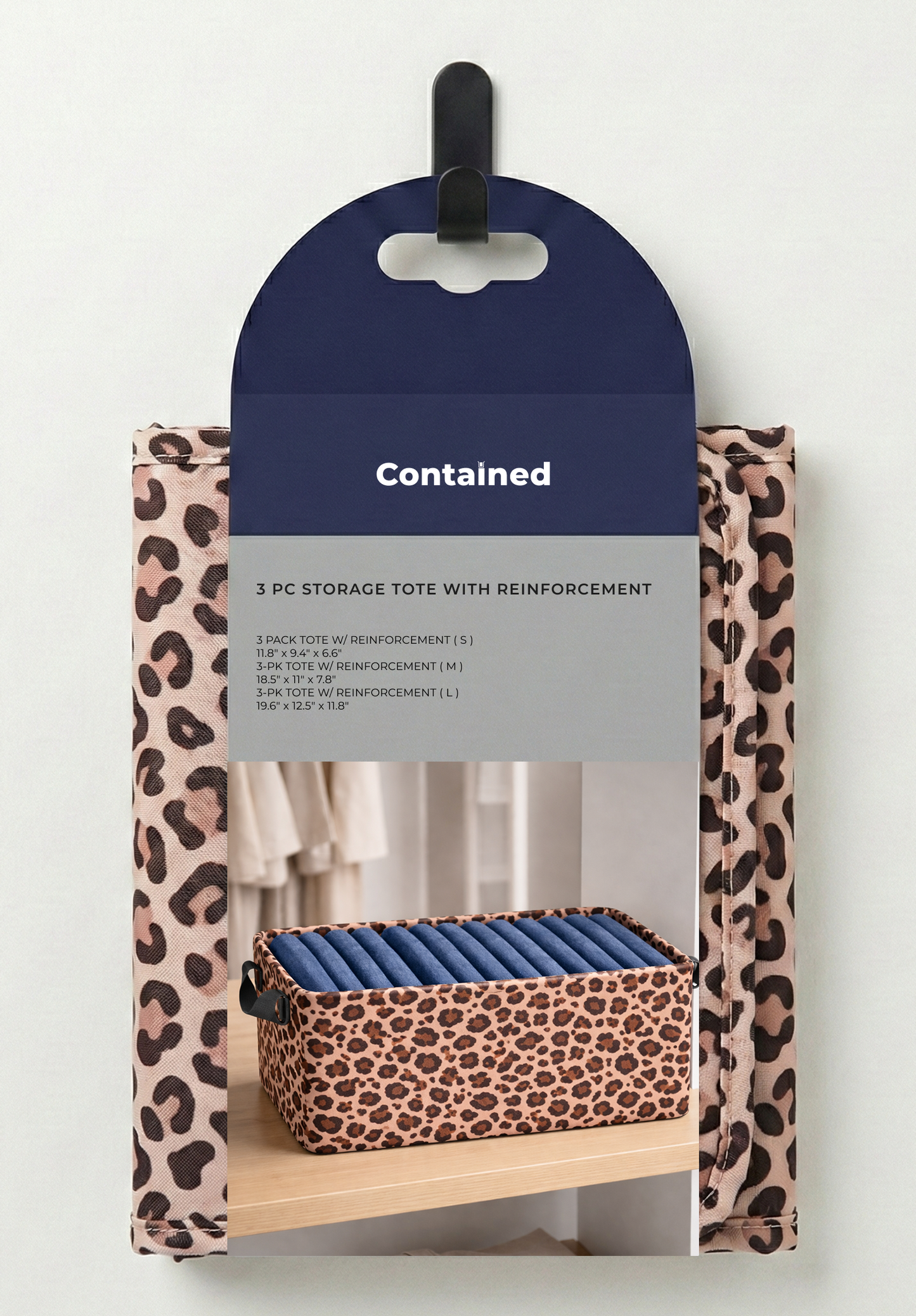 3 PC STORAGE TOTE WITH REINFORCEMENT