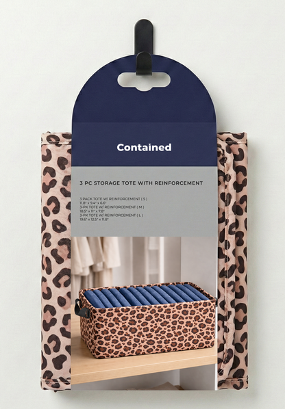 3 PC STORAGE TOTE WITH REINFORCEMENT