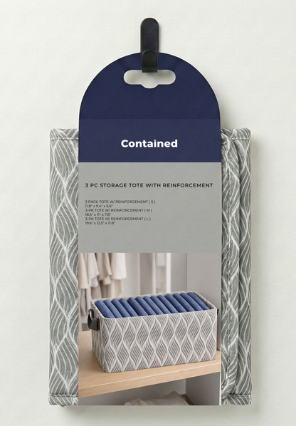 3 PC STORAGE TOTE WITH REINFORCEMENT
