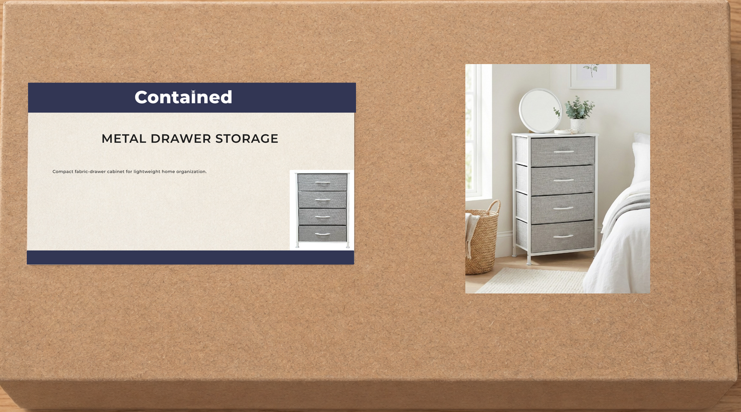 4 DRAWER METAL FRAME CABINET