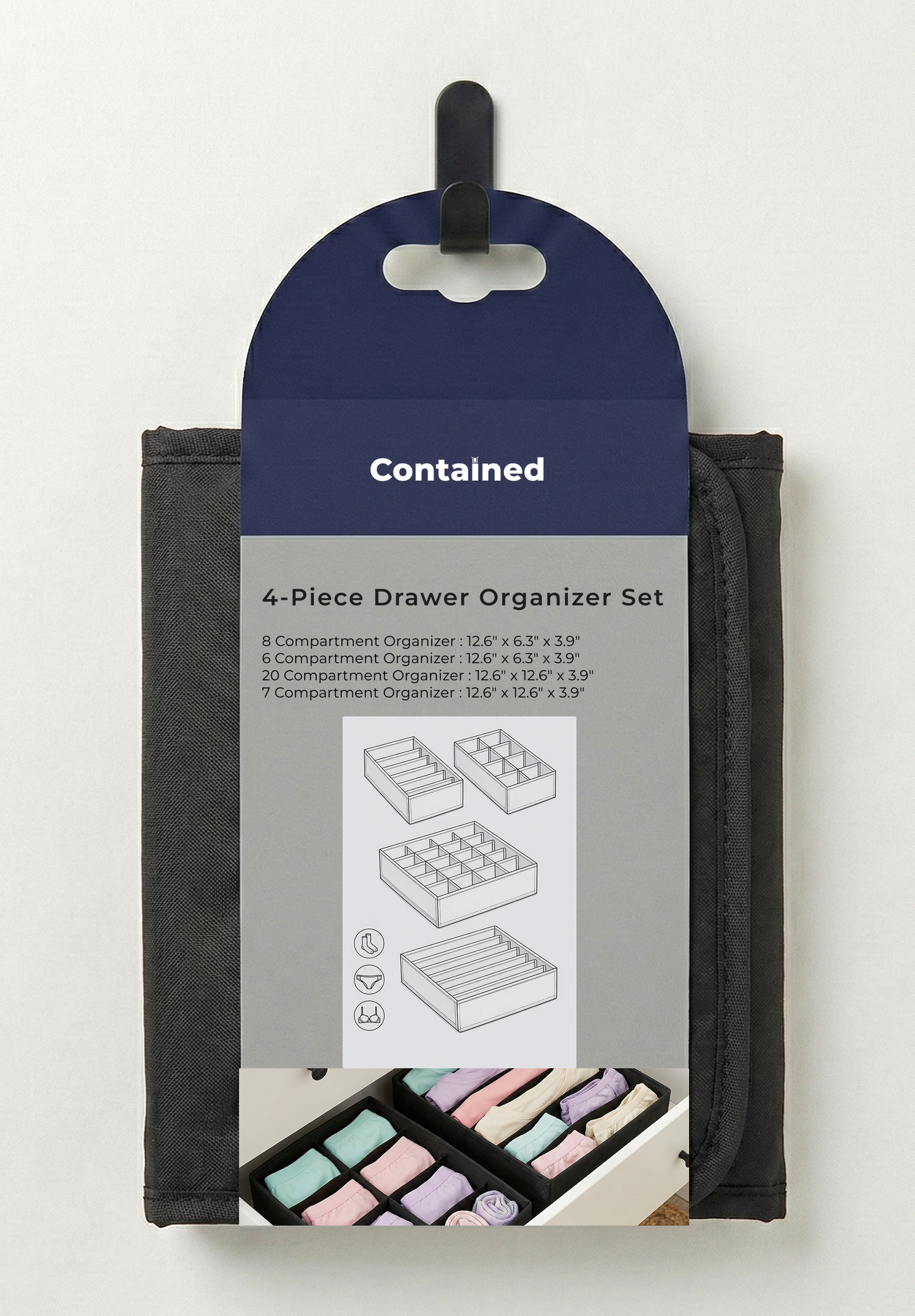 4-Piece Drawer Organizer Set