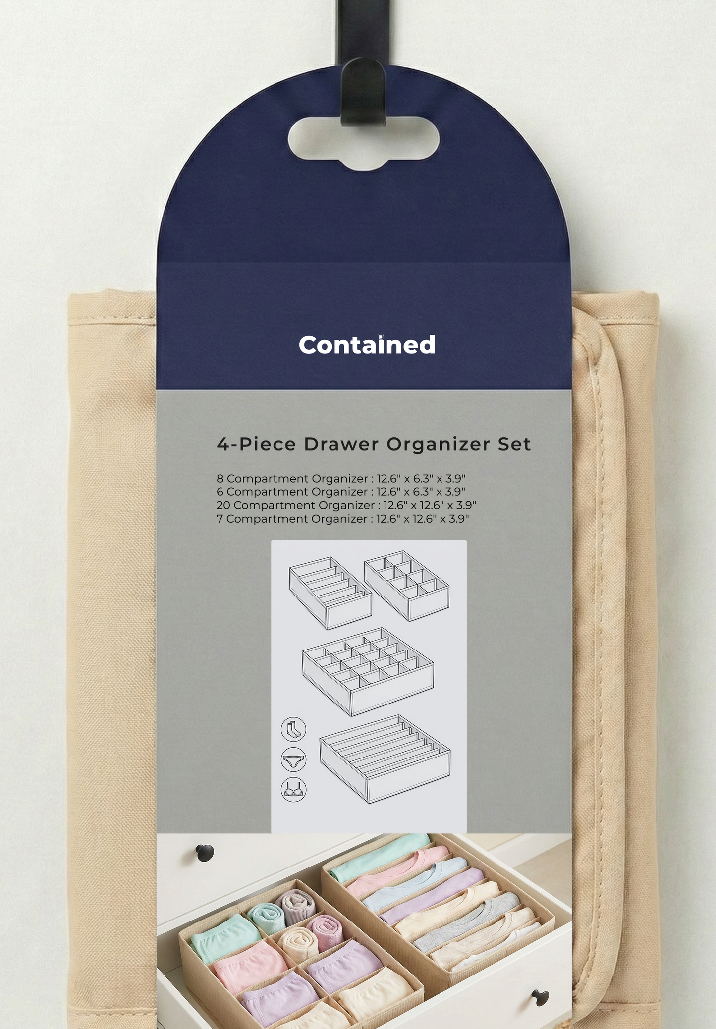 4-Piece Drawer Organizer Set