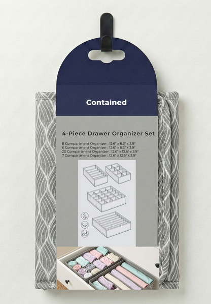 4-Piece Drawer Organizer Set