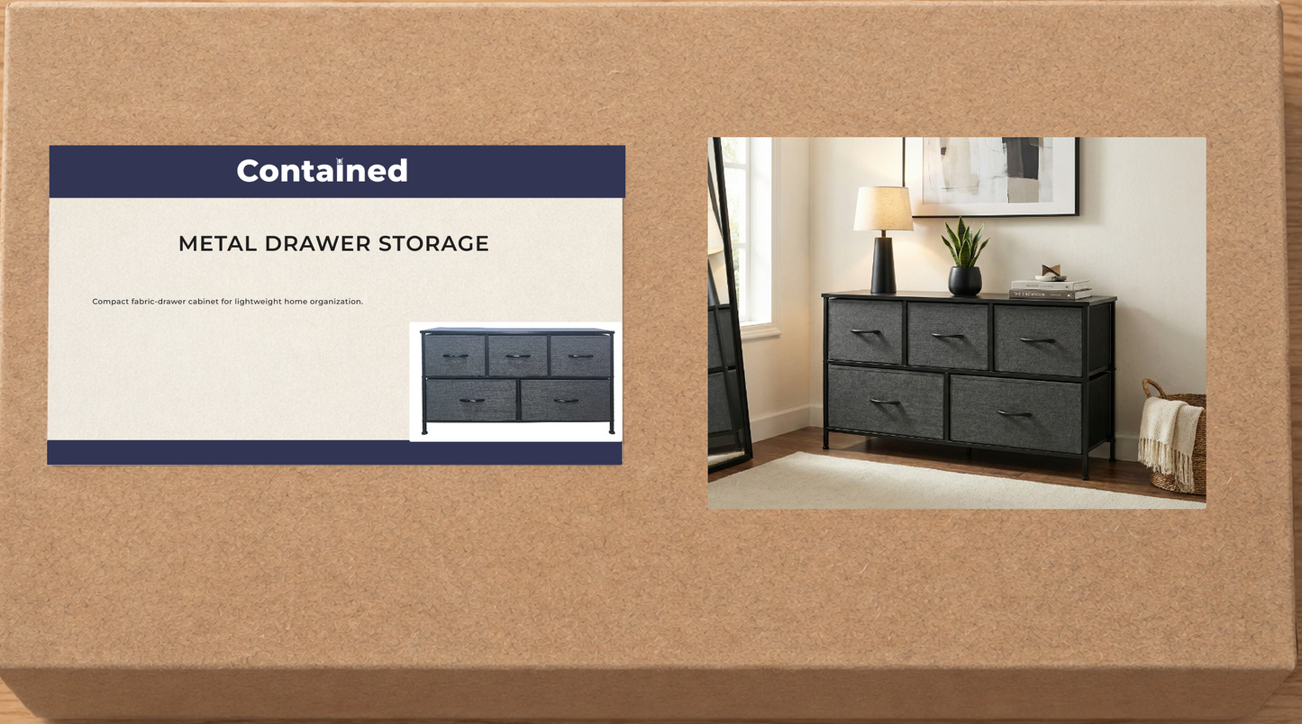 5 DRAWER METAL FRAME CABINET