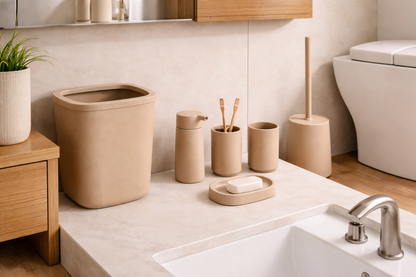 6pc Bathroom Bin & Accessories Set (PP)