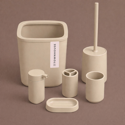 6pc Bathroom Bin & Accessories Set (PP)