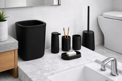 6pc Bathroom Bin & Accessories Set (PP)