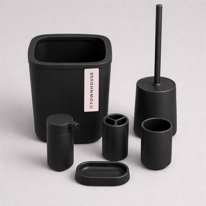 6pc Bathroom Bin & Accessories Set (PP)