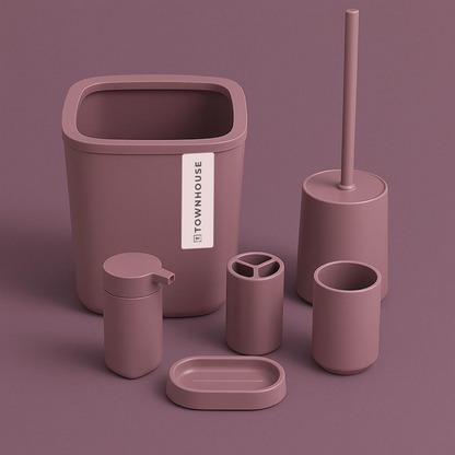6pc Bathroom Bin & Accessories Set (PP)