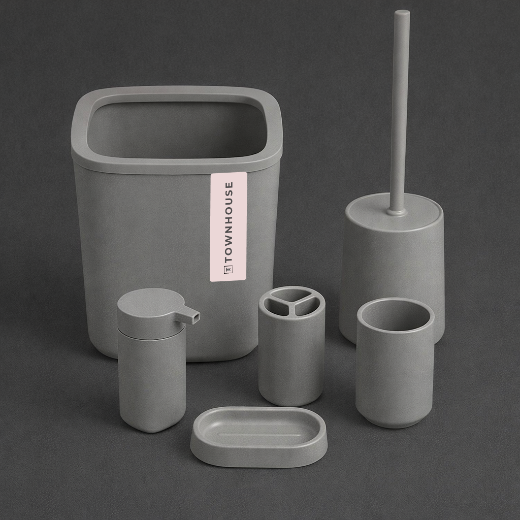 6pc Bathroom Bin & Accessories Set (PP)