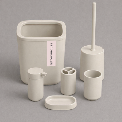 6pc Bathroom Bin & Accessories Set (PP)