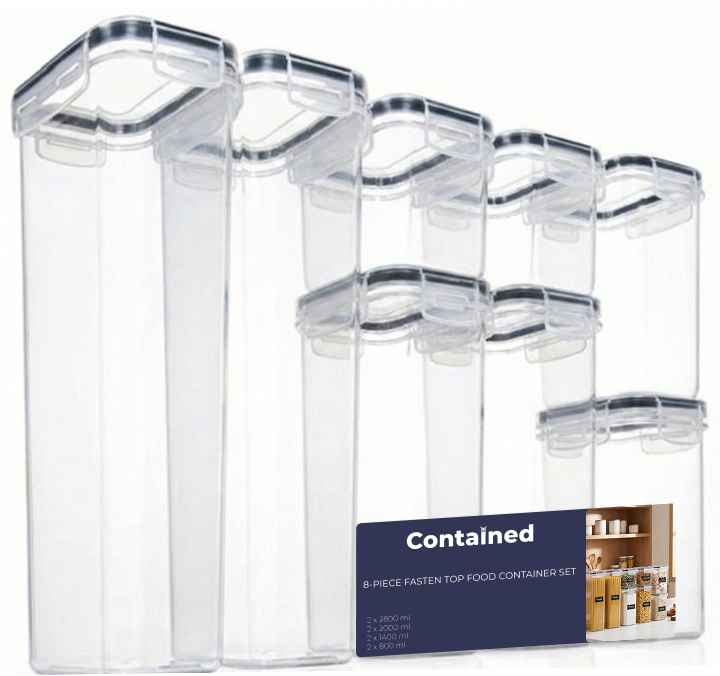 8-PIECE FASTEN TOP FOOD CONTAINER  SET