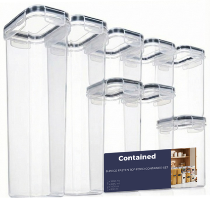 8-PIECE FASTEN TOP FOOD CONTAINER  SET