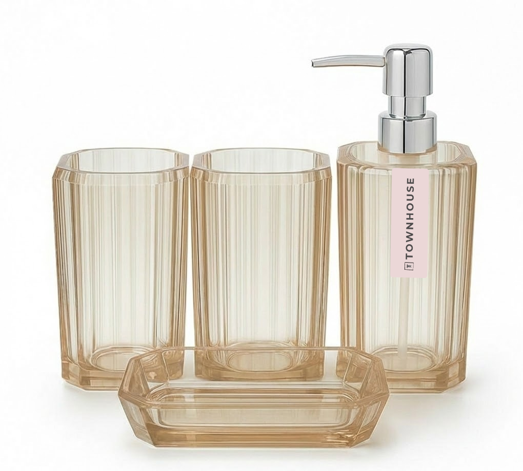 Acrylic 4pc Bathroom Tumbler Set
