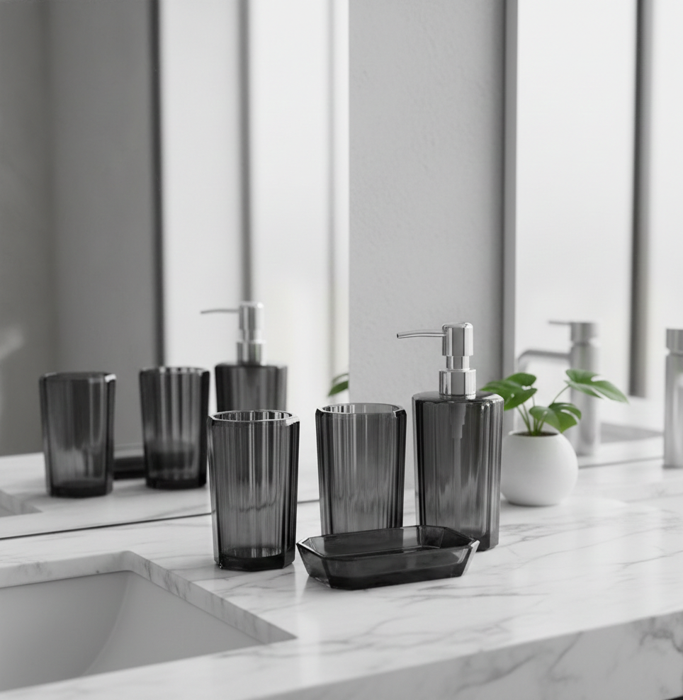 Acrylic 4pc Bathroom Tumbler Set