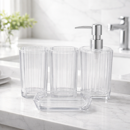 Acrylic 4pc Bathroom Tumbler Set