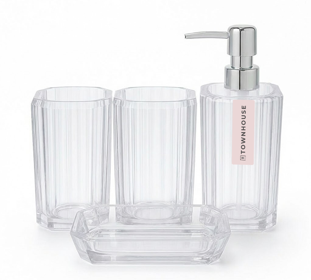 Acrylic 4pc Bathroom Tumbler Set