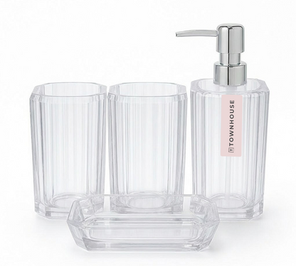 Acrylic 4pc Bathroom Tumbler Set