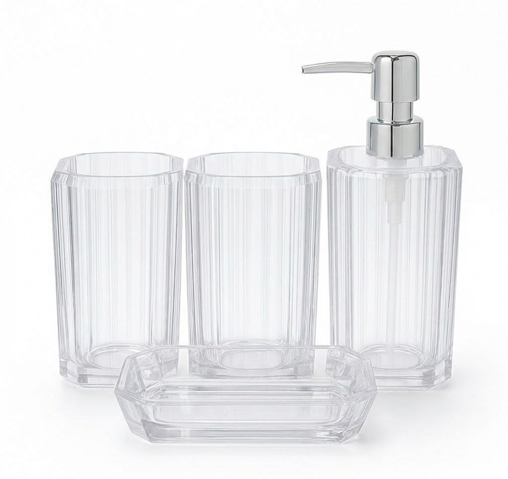 Acrylic 4pc Bathroom Tumbler Set