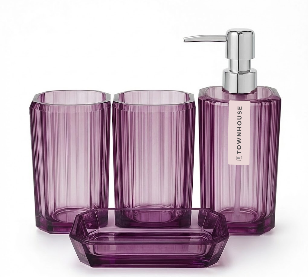 Acrylic 4pc Bathroom Tumbler Set