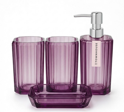 Acrylic 4pc Bathroom Tumbler Set