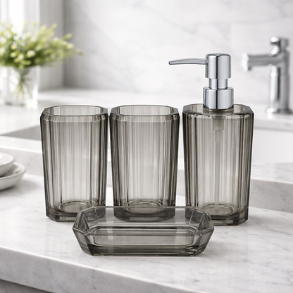 Acrylic 4pc Bathroom Tumbler Set