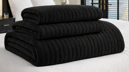 Aleda Textured Velveteen 4-pc Quilt Set