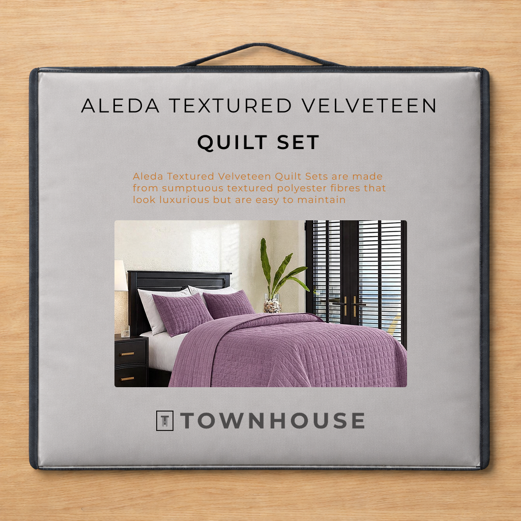 Aleda Textured Velveteen 4-pc Quilt Set
