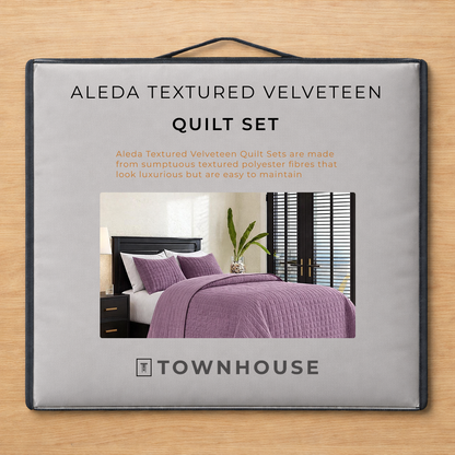 Aleda Textured Velveteen 4-pc Quilt Set