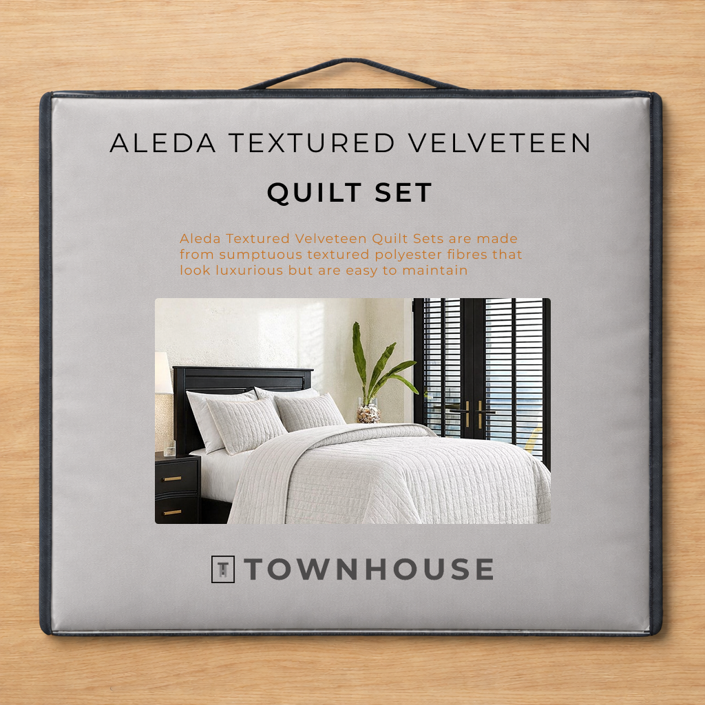 Aleda Textured Velveteen 4-pc Quilt Set
