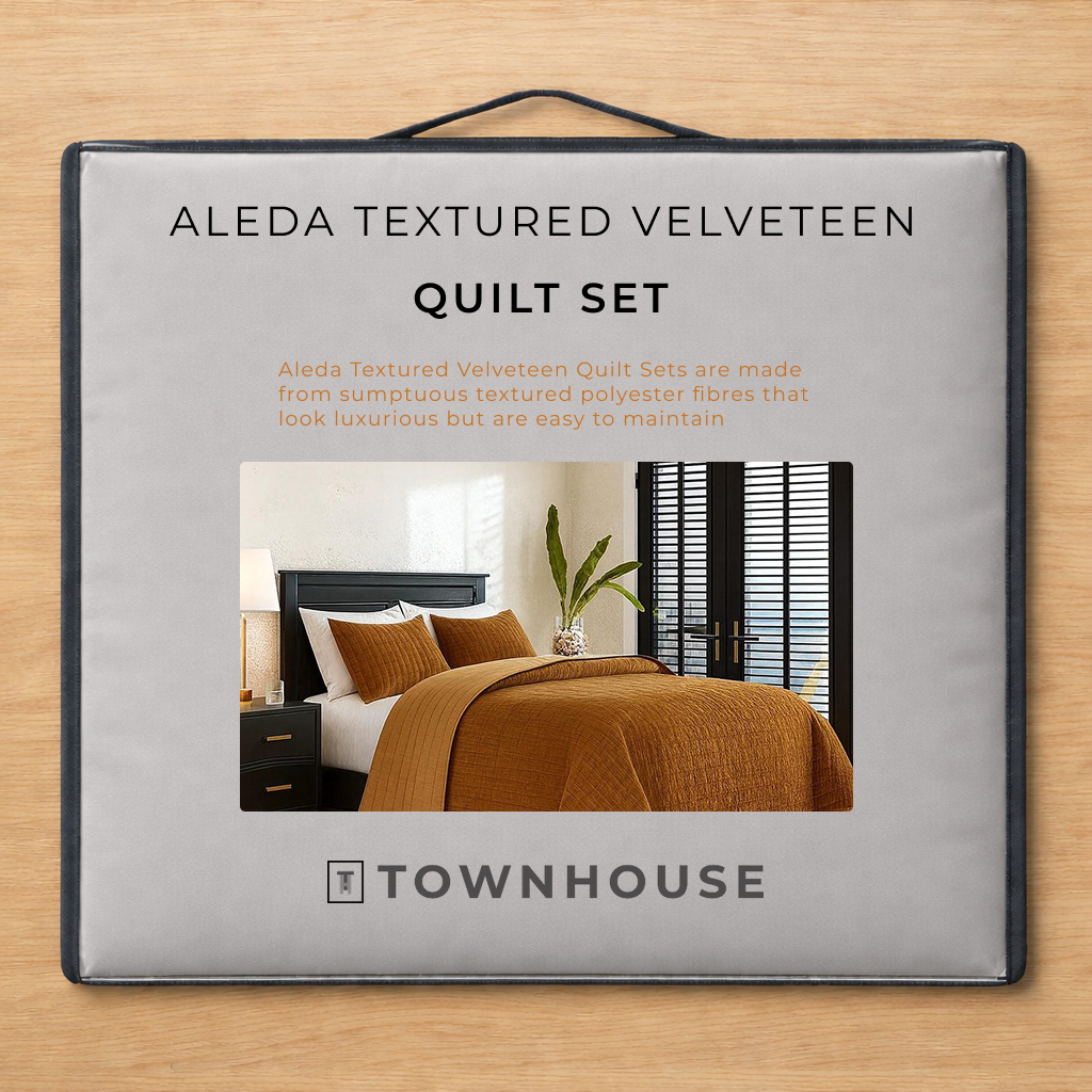 Aleda Textured Velveteen 4-pc Quilt Set
