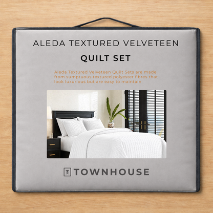 Aleda Textured Velveteen 4-pc Quilt Set