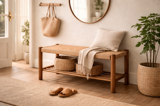 BAJA SISAL ROPE BENCH WITH RACK