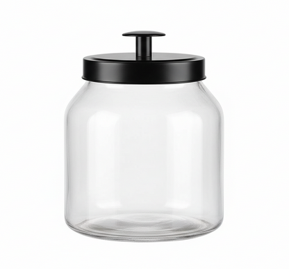 BLACK METAL TOP GLASS JAR 2000ML