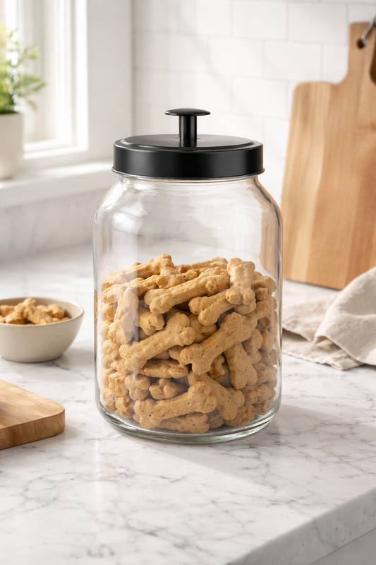 BLACK METAL TOP GLASS JAR 2800ML