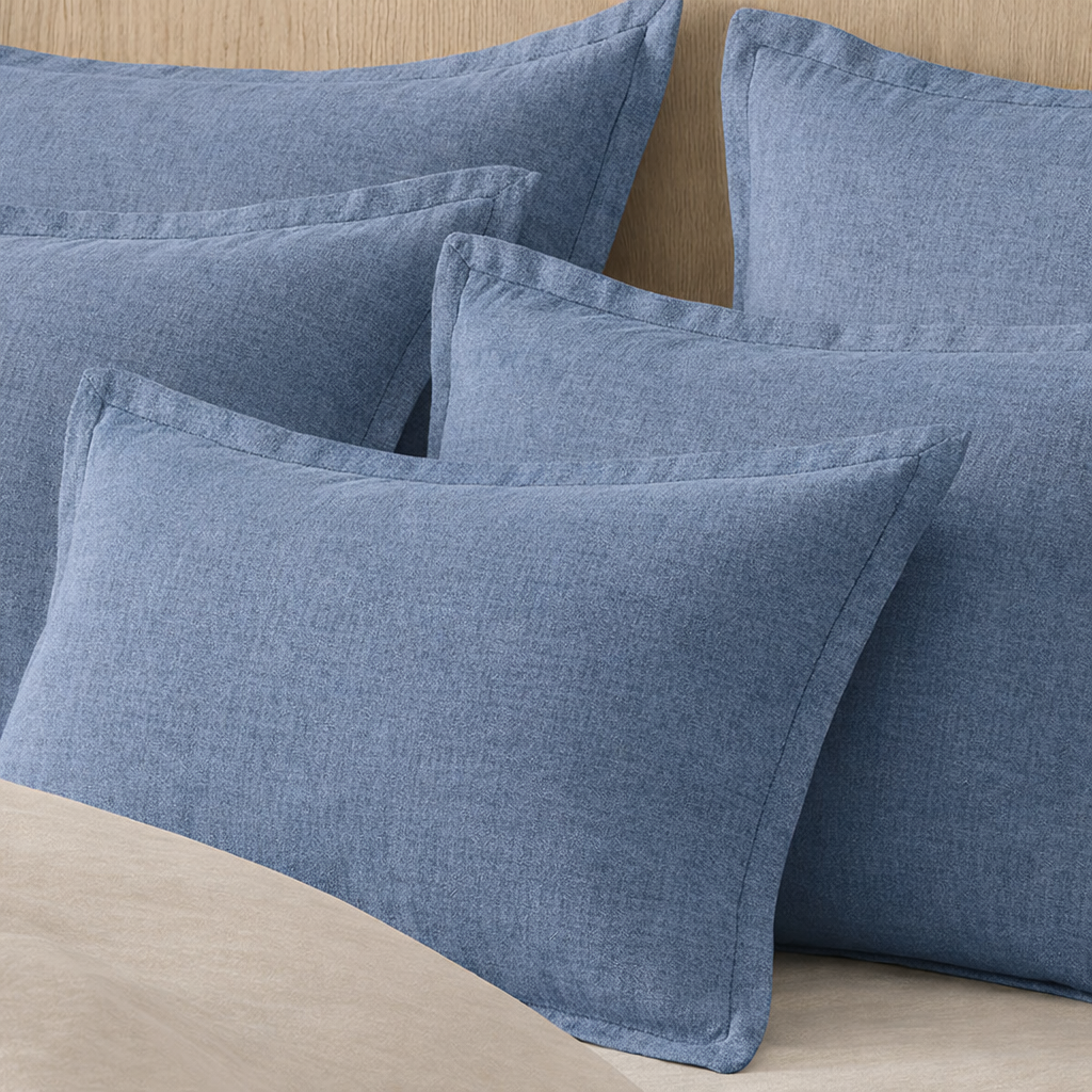 COTTON LINEN BLEND CUSHION WITH DOWN FEATHER FILLING