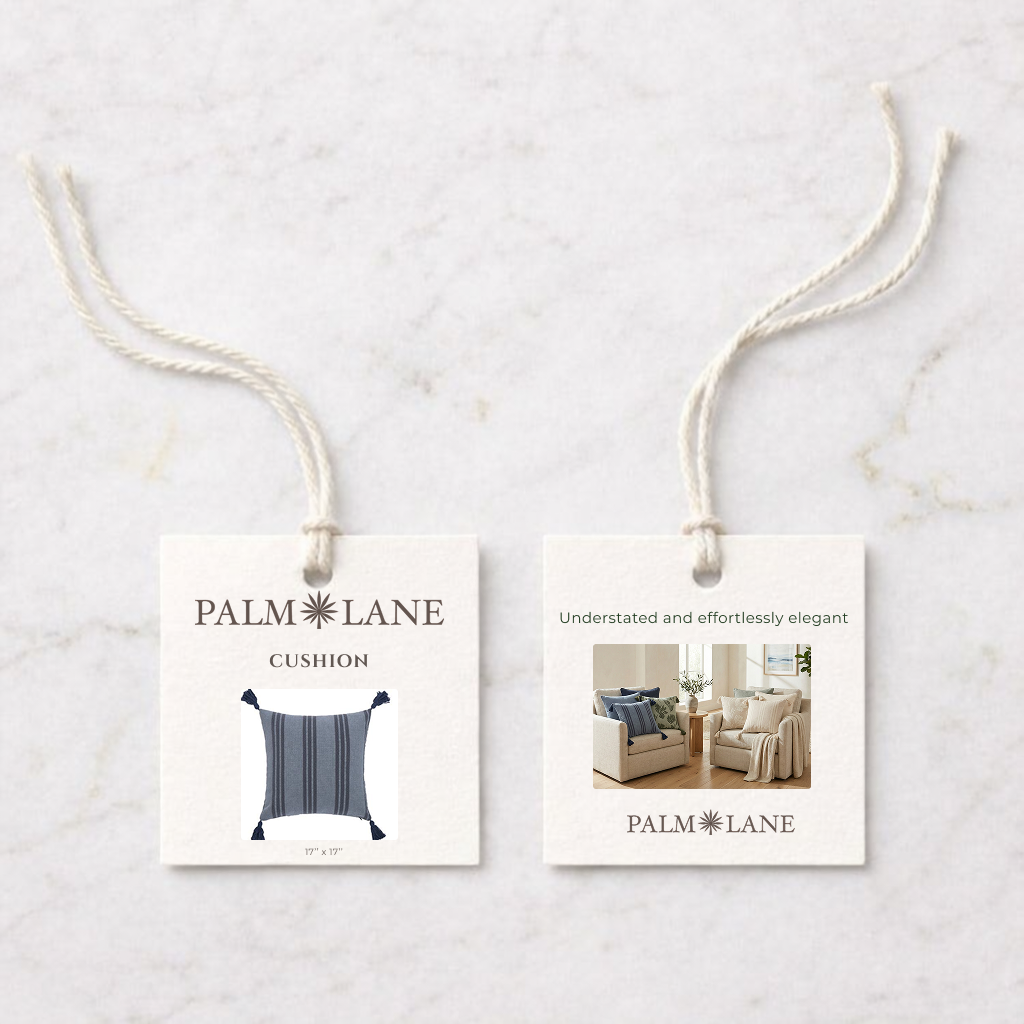 PALM LANE STRIPED LINEN COTTON CUSHION