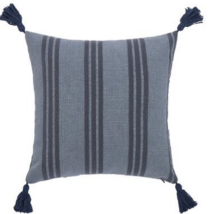 PALM LANE STRIPED LINEN COTTON CUSHION