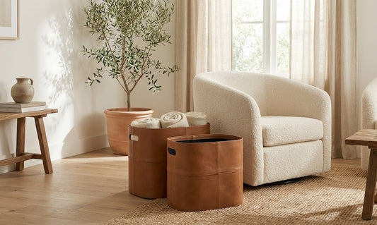 CANYON LEATHER STORAGE BASKET
