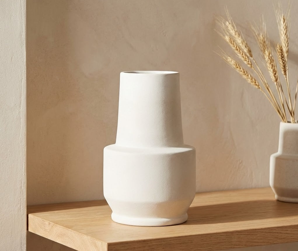 CARVED LINED CLAY VASE