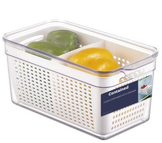 CLEAR CONTAINER WITH DRAINER