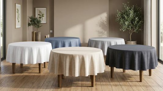 COTTON LINEN BLEND ROUND TABLECLOTH