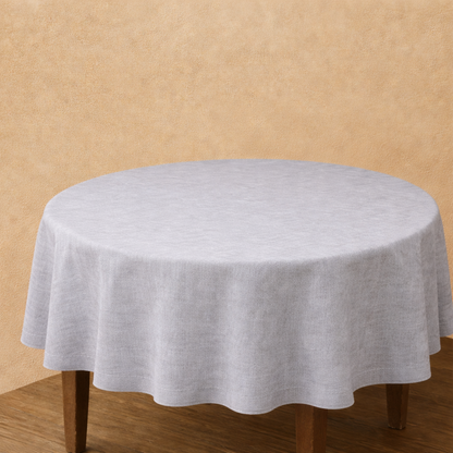 COTTON LINEN BLEND ROUND TABLECLOTH