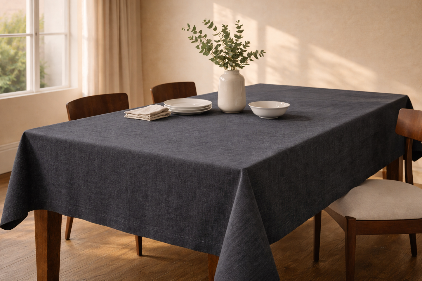 COTTON LINEN BLEND TABLECLOTH