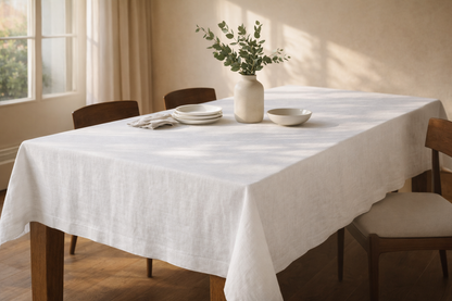 COTTON LINEN BLEND TABLECLOTH