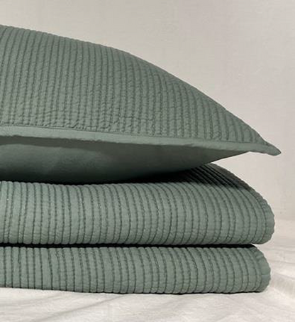 COTTON VOILE MADDIE CHANNEL STITCH EURO SHAM