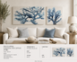 BLUE CORAL PAINTING ON CANVAS (PAIR)